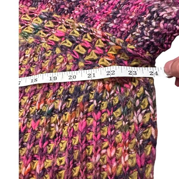 Moth Anthropologie Pink Multicolored Chunky Wool Mohair Knit Sweater, size M - Picture 4 of 7